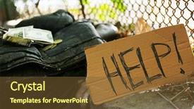  Presentation with homeless - PPT theme consisting of money thank - things homeless outdoors background and a  colored foreground