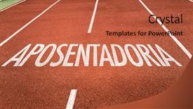  Presentation with retirement - Cool new slides with money tracking - retirement written on running track backdrop and a red colored foreground