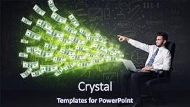  Presentation with transfer - Presentation design featuring money transfer - businessman sitting in chair holding background and a wine colored foreground