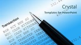  Presentation with money transfer - Audience pleasing PPT theme consisting of money transfer - close-up of pen resting backdrop and a cool aqua colored foreground