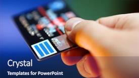  Presentation with credit card - Audience pleasing slides consisting of money transfer - credit card backdrop and a navy blue colored foreground