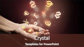  Presentation with money transfer - Beautiful slide deck featuring money transfer - currency glowing symbols backdrop and a tawny brown colored foreground