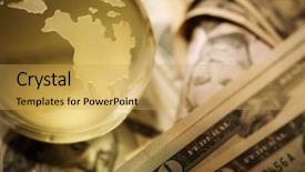  Presentation with money transfer - Theme enhanced with money transfer - global business background and a yellow colored foreground