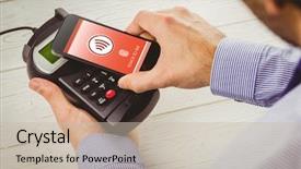  Presentation with money transfer - Presentation design with money transfer - web against man using smartphone background and a soft green colored foreground