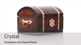  Presentation with closed - Audience pleasing PPT layouts consisting of money tree - closed wooden chest with reflection backdrop and a light gray colored foreground