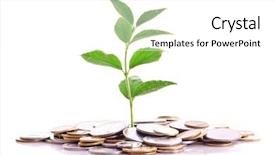  Presentation with money tree - Amazing PPT theme having money tree - coins and plant isolated backdrop and a white colored foreground