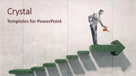  Presentation with invest - Cool new presentation theme with money tree - invest right to get income backdrop and a sky blue colored foreground