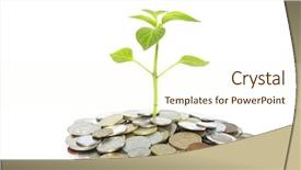  Presentation with money tree - PPT layouts having money tree - plant in coins background and a cream colored foreground