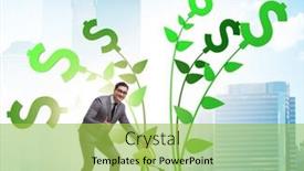  Presentation with money tree - Theme consisting of money-tree-concept-with-businessman background and a  colored foreground