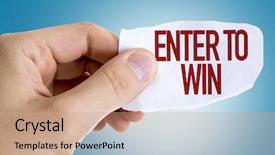  Presentation with win win - Colorful presentation theme enhanced with money trophy - enter to win backdrop and a coral colored foreground