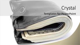  Presentation with black - Presentation design consisting of money wallet - one black purse background and a light gray colored foreground