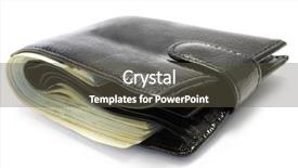  Presentation with black - Colorful slide deck enhanced with money wallet - one black purse backdrop and a dark gray colored foreground