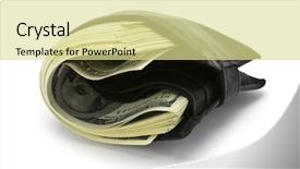  Presentation with one person black shadow - PPT theme featuring money wallet - one black purse background and a blonde colored foreground