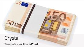  Presentation with stack of newspapers - PPT theme with money wealth income and expense background and a lemonade colored foreground