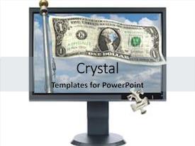 LCD Monitor And Dollar Bill Isolated PPT Template | CrystalGraphics #92