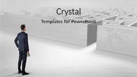  Presentation with corporate labyrinth - Audience pleasing presentation theme consisting of money workshop - businessman getting ready to enter backdrop and a  colored foreground