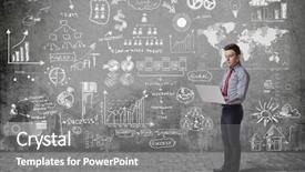  Presentation with creative - Slide set having money workshop - creative business man using laptop background and a  colored foreground