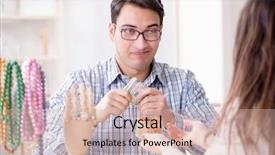  Presentation with evaluation - Colorful slide deck enhanced with money workshop - woman visiting jeweler for jewelery backdrop and a lemonade colored foreground