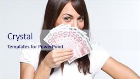  Presentation with money transfer - Amazing PPT layouts having money backdrop and a sky blue colored foreground