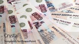  Presentation with economics macro - Slide deck enhanced with moneywise - 500 rubles macro background background and a mint green colored foreground