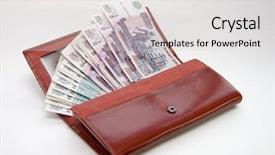  Presentation with leather - Theme with moneywise - orange leather wallet full background and a light gray colored foreground