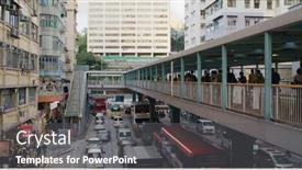  Presentation with busy street - Presentation featuring mong-kok-hong-kong-13 background and a gray colored foreground