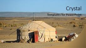  Presentation with mongolia - Theme featuring pongol - mongolia yurt background and a light blue colored foreground