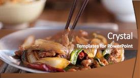  Presentation with barbecue ribs - Cool new presentation theme with mongolian - barbecue ribs with brisket fried backdrop and a red colored foreground