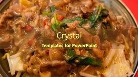  Presentation with mongolian - Colorful PPT layouts enhanced with mongolian-barbecue-on-a-hot backdrop and a tawny brown colored foreground