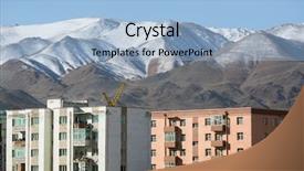  Presentation with mongolia - Audience pleasing slide deck consisting of mongolian city houses and mountains backdrop and a  colored foreground