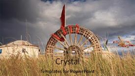  Presentation with mongolian flag - Presentation theme enhanced with mongolian flag - department of the ancient chariot background and a coral colored foreground