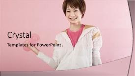  Presentation with sports - Presentation having gymnast china - beautiful sports woman background and a  colored foreground