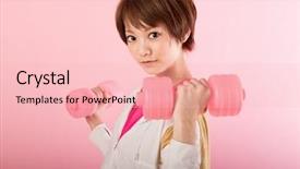  Presentation with sports - Audience pleasing presentation theme consisting of gymnast china - beautiful sports woman backdrop and a lemonade colored foreground