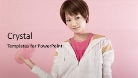  Presentation with nutrition whey protein shaker sports - PPT theme with gymnast china - beautiful sports woman background and a  colored foreground