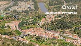  Presentation with overlook - Amazing slide set having monistrol-de-montserrat-overlook-town backdrop and a violet colored foreground