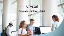  Presentation with monitor computer - Beautiful PPT layouts featuring monitor and reading online data backdrop and a  colored foreground