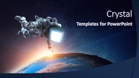  Presentation with astronaut - Slide set with astronomy - monitor headed astronaut mixed media background and a wine colored foreground