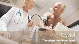  Presentation with medical monitoring - PPT layouts featuring monitor medical - doctor monitoring the heart-rate background and a coral colored foreground