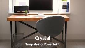 Presentation with body language at workplace - Beautiful PPT layouts featuring monitor on table in office backdrop and a dark gray colored foreground