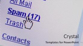  Presentation with spam - Theme having monitor screen showing email spam background and a light gray colored foreground
