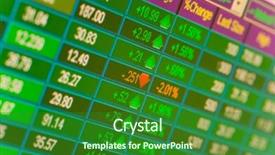 Presentation with financial market - Theme enhanced with monitor showing financial stock market background and a forest green colored foreground