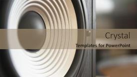  Presentation with speakers - Audience pleasing PPT layouts consisting of monitor-speakers-close-up-object backdrop and a coral colored foreground