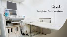  Presentation with medical ultrasound - Slide set with monitor x ray - interior of medical room background and a white colored foreground