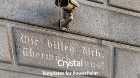  Presentation with security camera monitoring - Audience pleasing presentation consisting of monitoring home security control data backdrop and a gray colored foreground