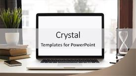  Presentation with monitoring - Slide set featuring monitoring others - laptop and other electronics background and a light gray colored foreground