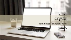  Presentation with monitoring - Presentation with monitoring others - laptop and other electronics background and a soft green colored foreground