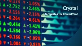  Presentation with stock trading - Cool new presentation design with monitoring risks - monitor with stock data closeup backdrop and a ocean colored foreground