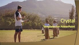 Presentation with monitoring - Audience pleasing slide set consisting of monitoring schoolgirls during sack race backdrop and a  colored foreground