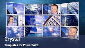  Presentation with modern - PPT theme having monitors on modern business background background and a ocean colored foreground