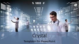  Presentation with telemedicine word cloud concept - Colorful slide set enhanced with monitors tomography - concept of telemedicine with male backdrop and a teal colored foreground